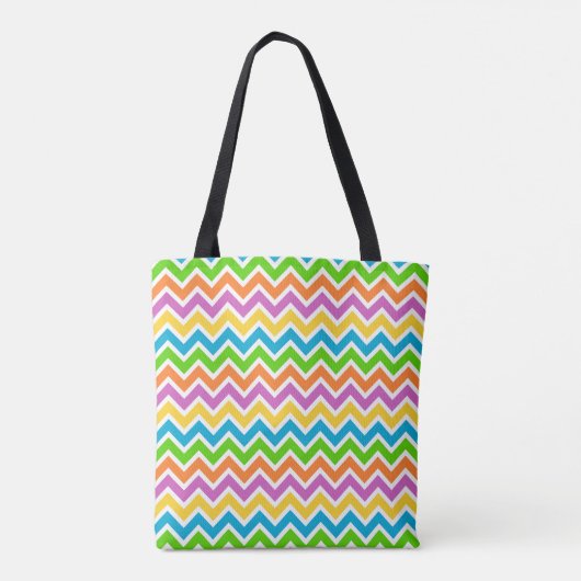 Helderkleurig Rainbow Chevron Pattern Tote Bag (Achterkant)