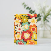 Helderkleurig Retro Cute Floral Pattern Briefkaart (Staand voorkant)