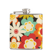 Helderkleurig Retro Cute Floral Pattern Heupfles (Voorkant)