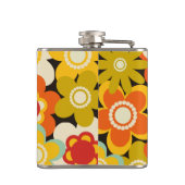 Helderkleurig Retro Cute Floral Pattern Heupfles (Achterkant)