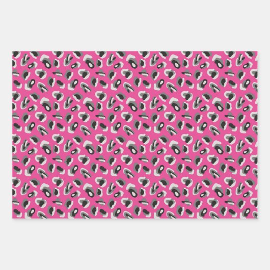 Helderkleurig, roze, luipaard afdrukpatroon inpakpapier vel (Voorkant)