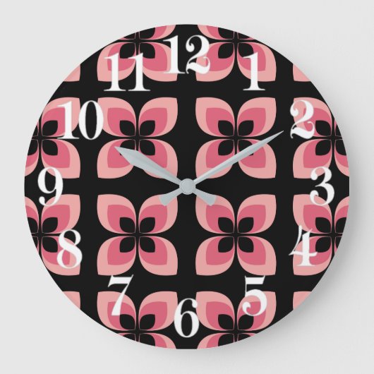 Helderkleurig, roze ventilatorpatroon grote klok (Voorkant)