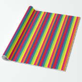 Helderkleurig stripe patroon Chrismas Holiday Cadeaupapier (Uitgerold)