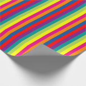 Helderkleurig stripe patroon Chrismas Holiday Cadeaupapier (Hoek)