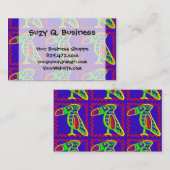 Helderkleurig ventilatorpatroon met tropisch vogel visitekaartje (Voorkant / Achterkant)