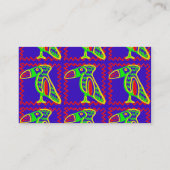 Helderkleurig ventilatorpatroon met tropisch vogel visitekaartje (Achterkant)