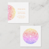 Helderkleurig vierkant Mandala Visitekaartje (Voorkant / Achterkant)
