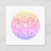 Helderkleurig vierkant Mandala Visitekaartje (Achterkant)