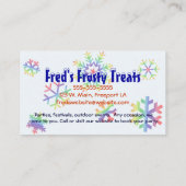 Helderkleurig Visitekaartje Snowflakes (Achterkant)