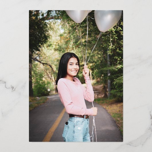 Helderkleurig waskoraal geel Afstudeerder partij g Folie Uitnodiging (Achterkant)