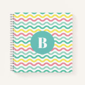 Helderkleurig Wavy Pattern Monogramed Notitieboek (Voorkant)