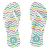 Helderkleurig Wavy Pattern Monogramed Teenslippers (Voetbed)