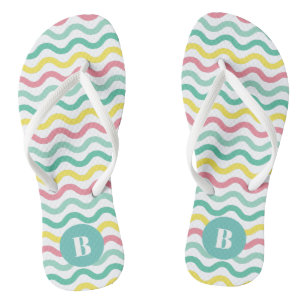 Helderkleurig Wavy Pattern Monogramed Teenslippers
