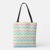 Helderkleurig Wavy Pattern Monogramed Tote Bag (Achterkant)