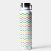 Helderkleurig Wavy Pattern Monogramed Waterfles (Achterkant)