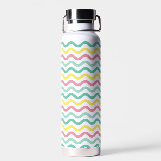 Helderkleurig Wavy Pattern Monogramed Waterfles (Achterkant)