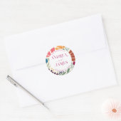Helderkleurig Wildflower Abstract Floral Wedding Ronde Sticker (Envelop)