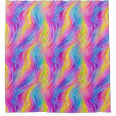 Helderkleurig zwirpatroon douchegordijn (Voorkant)