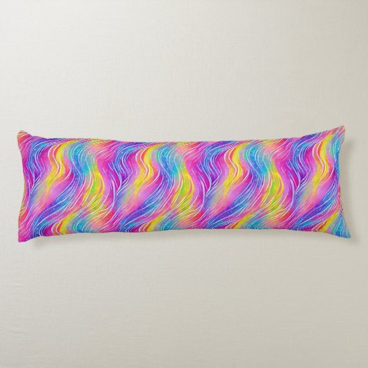 Helderkleurig zwirpatroon lichaamskussen (Achterkant)