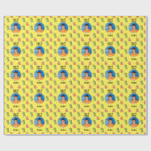 Helderkleurige aangepaste fototekst dinosaur eiere cadeaupapier (Vlak)