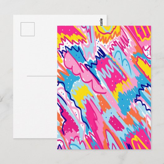 Helderkleurige Abstracte kunst Briefkaart (Voorkant / Achterkant)