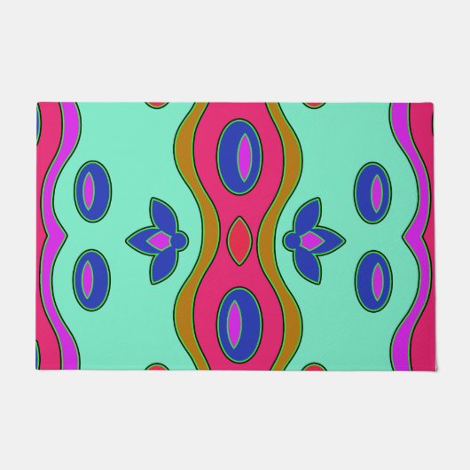 Helderkleurige, Abstracte kunst Deurmat (Voorkant)