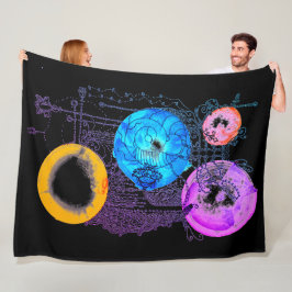 Helderkleurige Abstracte kunst die multiversum uit Fleece Deken