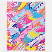 Helderkleurige Abstracte kunst Fleece Deken (Voorkant)
