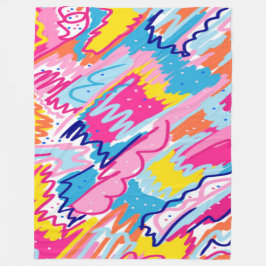 Helderkleurige Abstracte kunst Fleece Deken