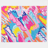 Helderkleurige Abstracte kunst Fleece Deken (Voorkant (Horizontaal))