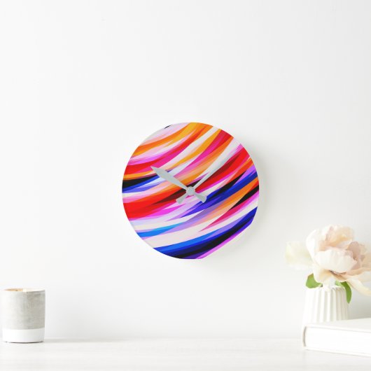 Helderkleurige Abstracte kunst Ronde Klok (Huis)