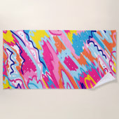 Helderkleurige Abstracte kunst Strandlaken (Voorkant)