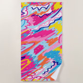 Helderkleurige Abstracte kunst Strandlaken (Voorkant)