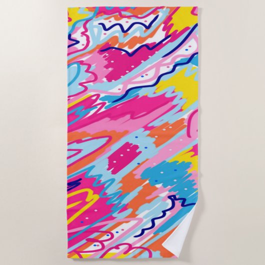 Helderkleurige Abstracte kunst Strandlaken (Voorkant)