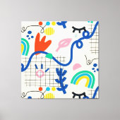 Helderkleurige Abstracte kunststofdoppen Canvas Afdruk (Voorkant)