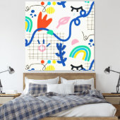 Helderkleurige Abstracte kunststofdoppen Canvas Afdruk (Insitu (Slaapkamer))