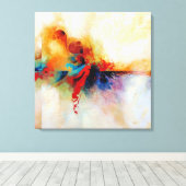 Helderkleurige Abstracte olieverf Canvas Afdruk (Insitu (Houten vloer))