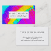 Helderkleurige Abstracte penseelstraal Visitekaartje (Voorkant / Achterkant)