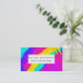 Helderkleurige Abstracte penseelstraal Visitekaartje (Staand voorkant)