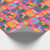 Helderkleurige Abstracte vormen in Geel Rood Blauw Cadeaupapier (Hoek)