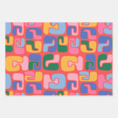 Helderkleurige Abstracte vormen in Geel Rood Blauw Inpakpapier Vel (Voorkant 2)