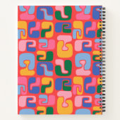 Helderkleurige Abstracte vormen Persoonlijke naam Notitieboek (Achterkant)