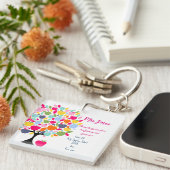 Helderkleurige appelboom helpt ons groeien sleutelhanger (Voorkant Rechts)