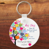 Helderkleurige appelboom helpt ons groeien sleutelhanger (Voorkant)