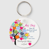 Helderkleurige appelboom helpt ons groeien sleutelhanger (Achterkant)