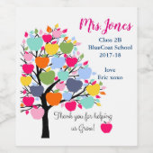 Helderkleurige appelboom helpt ons groeien wijn etiket (Enkel label)