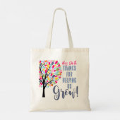 Helderkleurige appelboom helpt ons klasse te kweke tote bag (Achterkant)