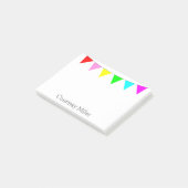 Helderkleurige bannervlaggen met Jouw naam Post-it® Notes (Schuin)