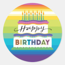 Helderkleurige Birthday Cake met kaarsen