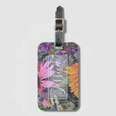 Helderkleurige bloemen op maat bagagelabel (Voorkant (verticaal))